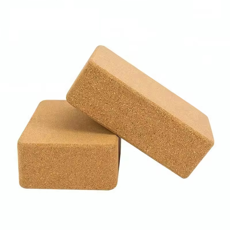 Wholesale customized Exercise logo Eco Friendly fitness non-slip natural cork yoga block