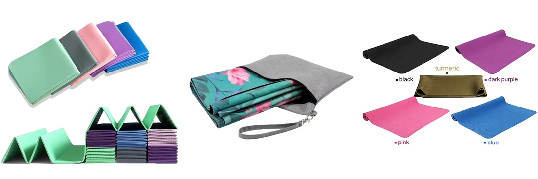 Foldable travel yoga mat